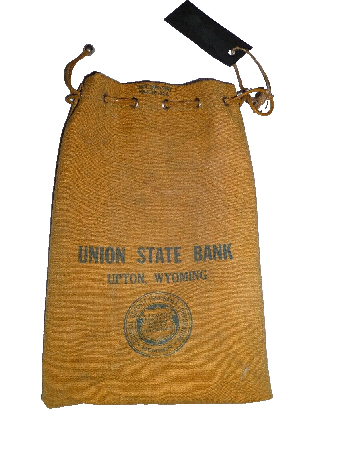 Vintage Union State Bank Deposit Bag Cash Receipts Money Stash Upton WY