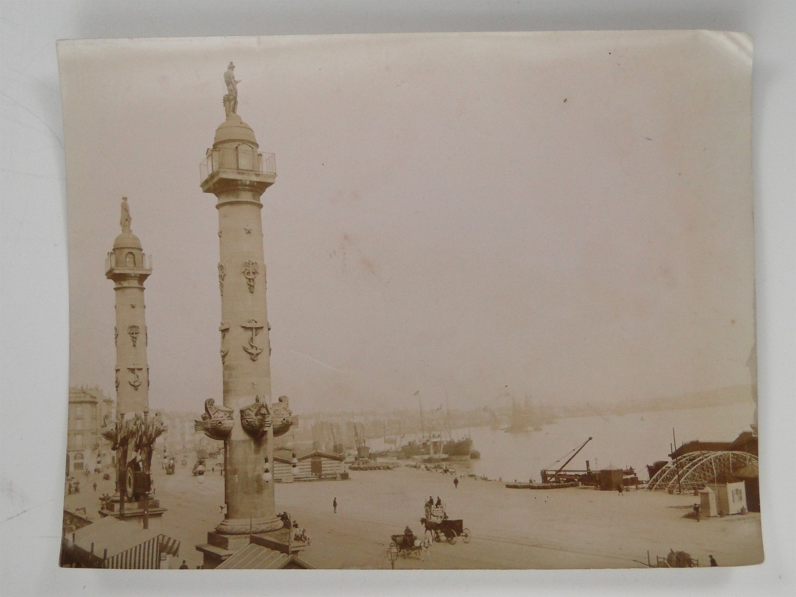Rostral Columns of Quinconces Bordeaux France c1900s VTG Photo