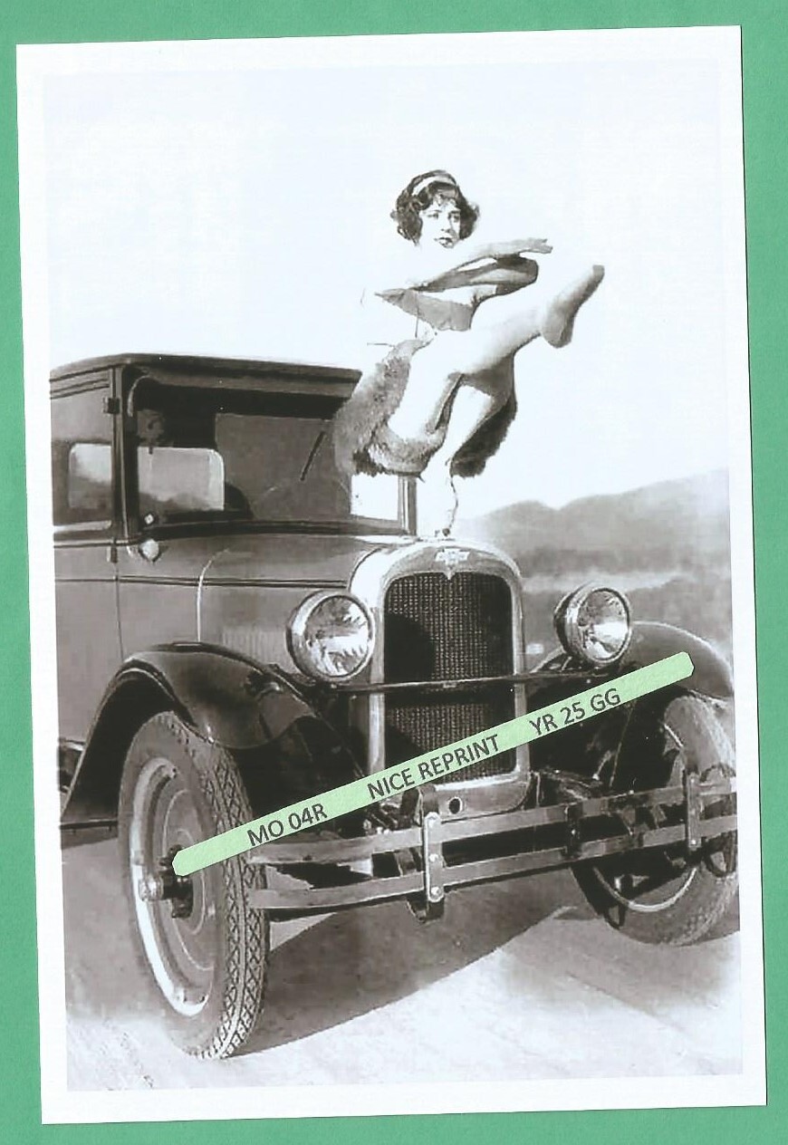 Found PHOTO of a Pretty Flapper Girl & Old Car from the 1920\'s Era