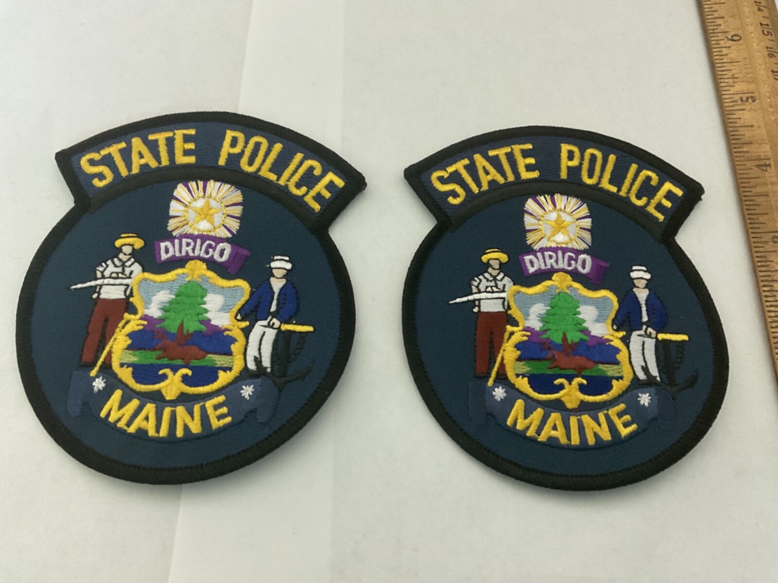 Maine State Police  collectable Patch 2 Piece Set Tracking and Insured