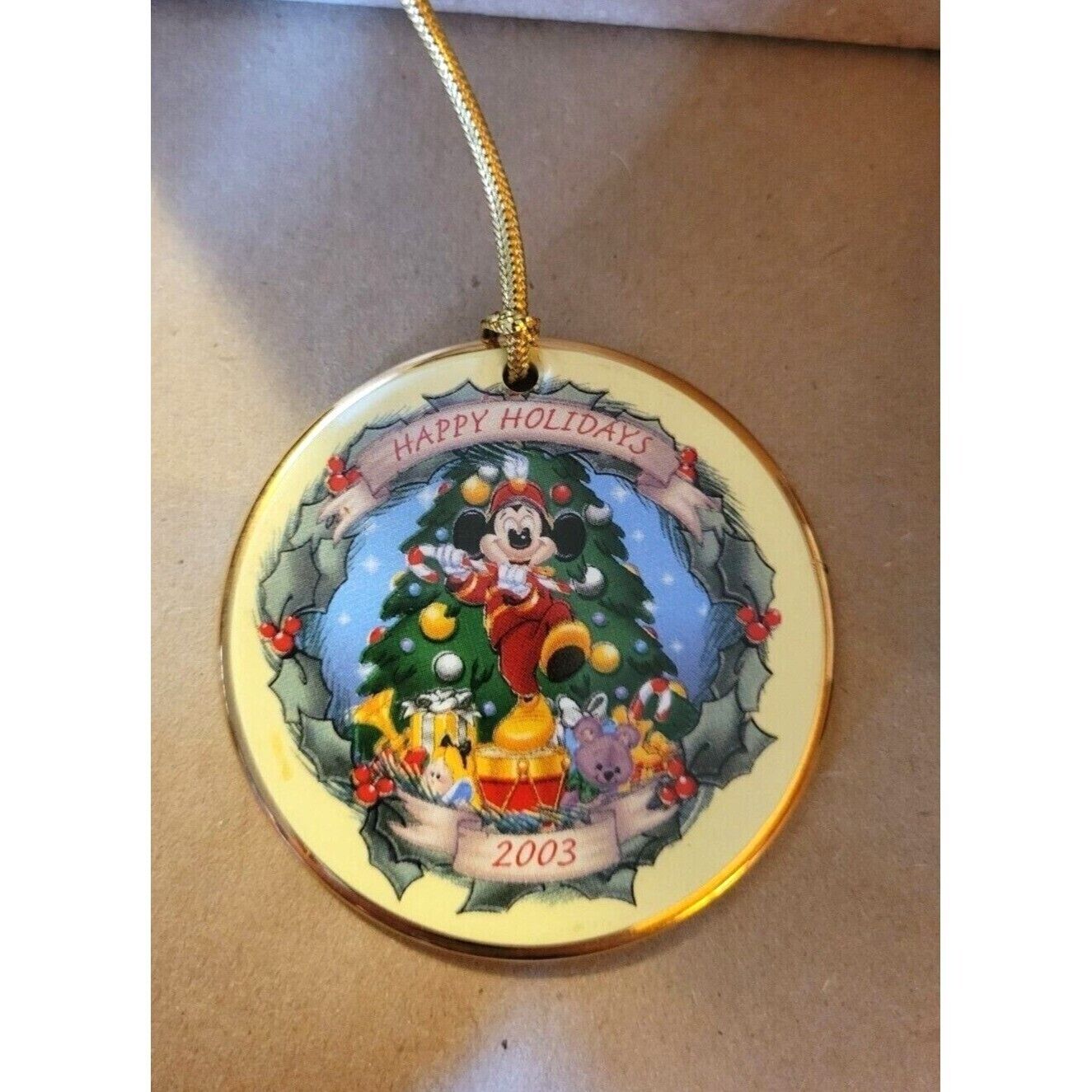 2003 Disney's Christmas Ceramic Ornament featuring Mickey Mouse