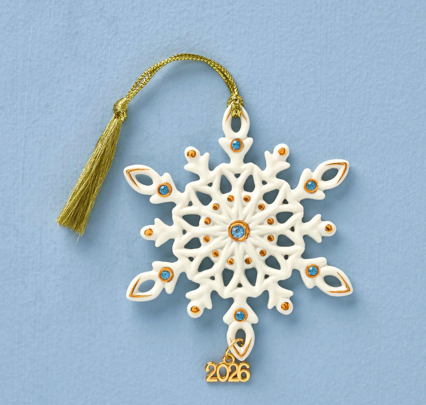 Lenox Annual Gemmed Snowflake Christmas Ornament New Dated 2026 898581