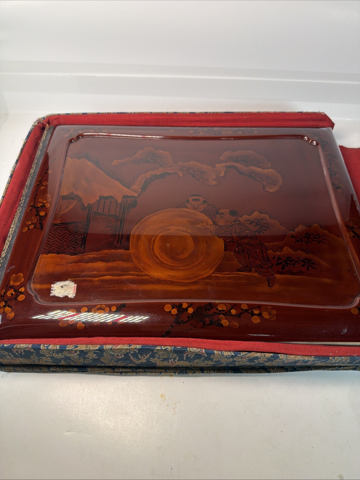 Vintage Antique Lacquer Wood Painted Photo Album Hand Painted Japan Photos 2