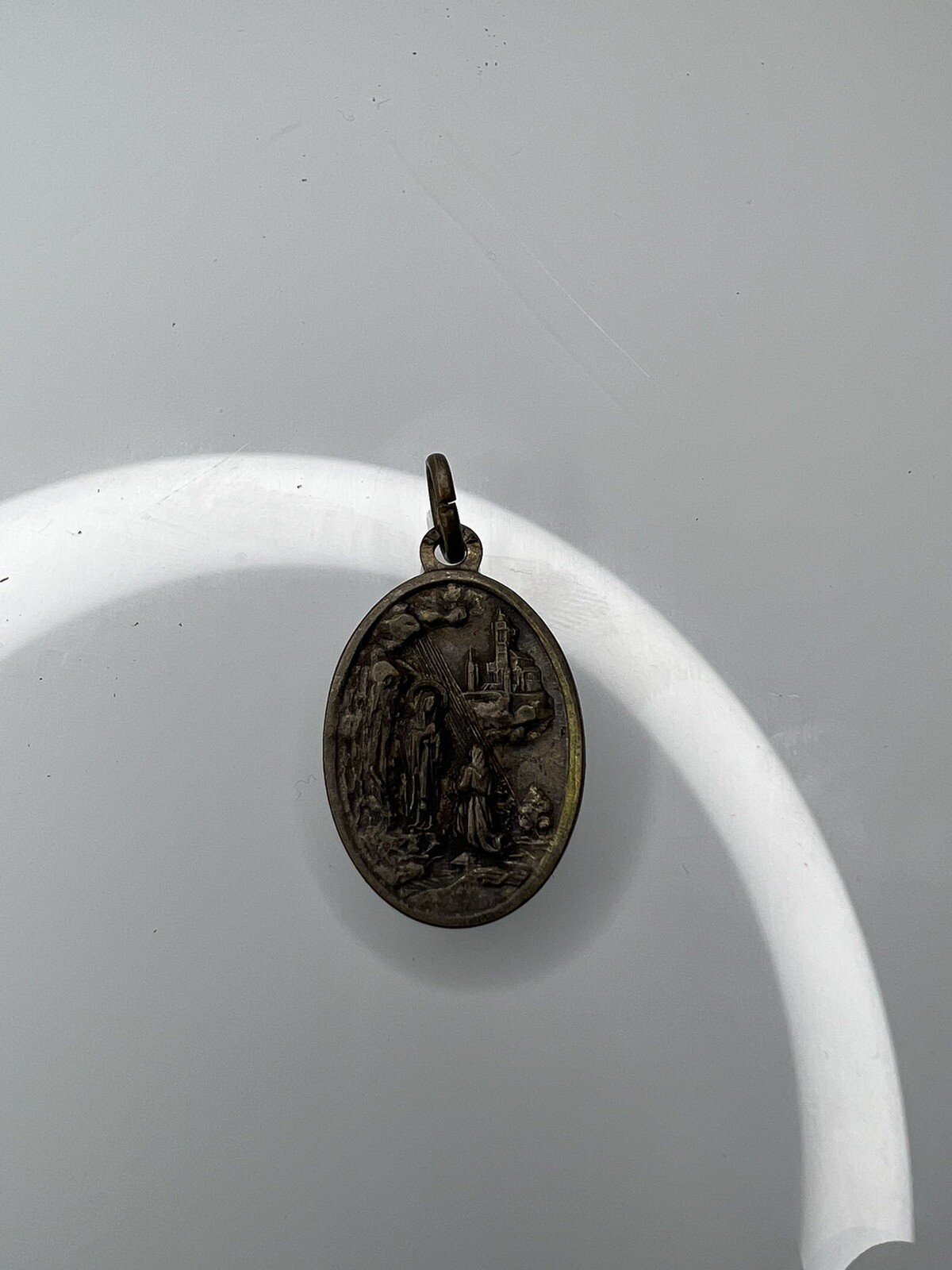 Vintage Catholic “Centennial Of Our Lady Of Lourdes” 1858-1958 Charm Pendant 