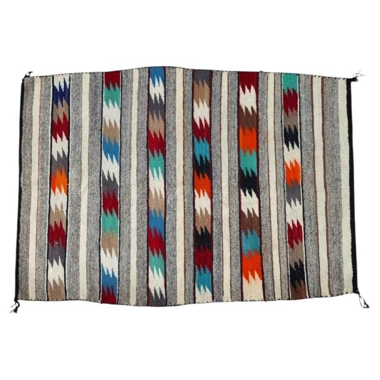 Antique Southwestern Native American Navajo Woven Wool Rug C1930