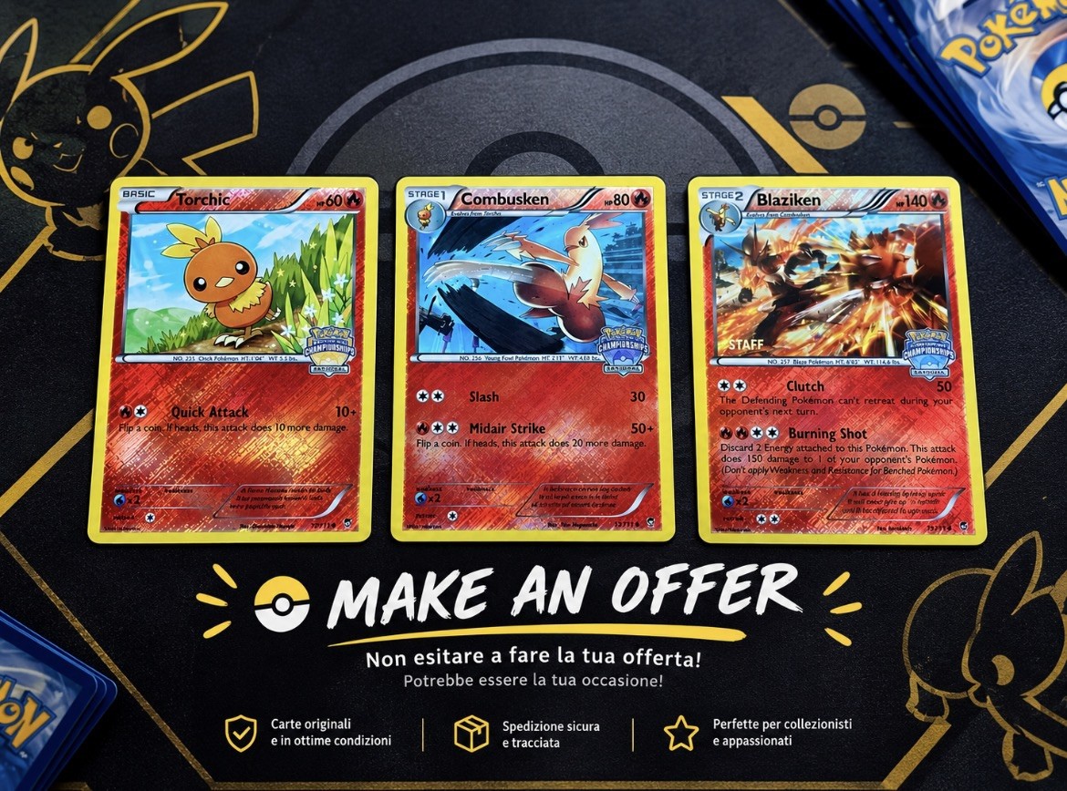 Blaziken 14/111 National Championships STAFF Promo, Torchic & Combusken LP