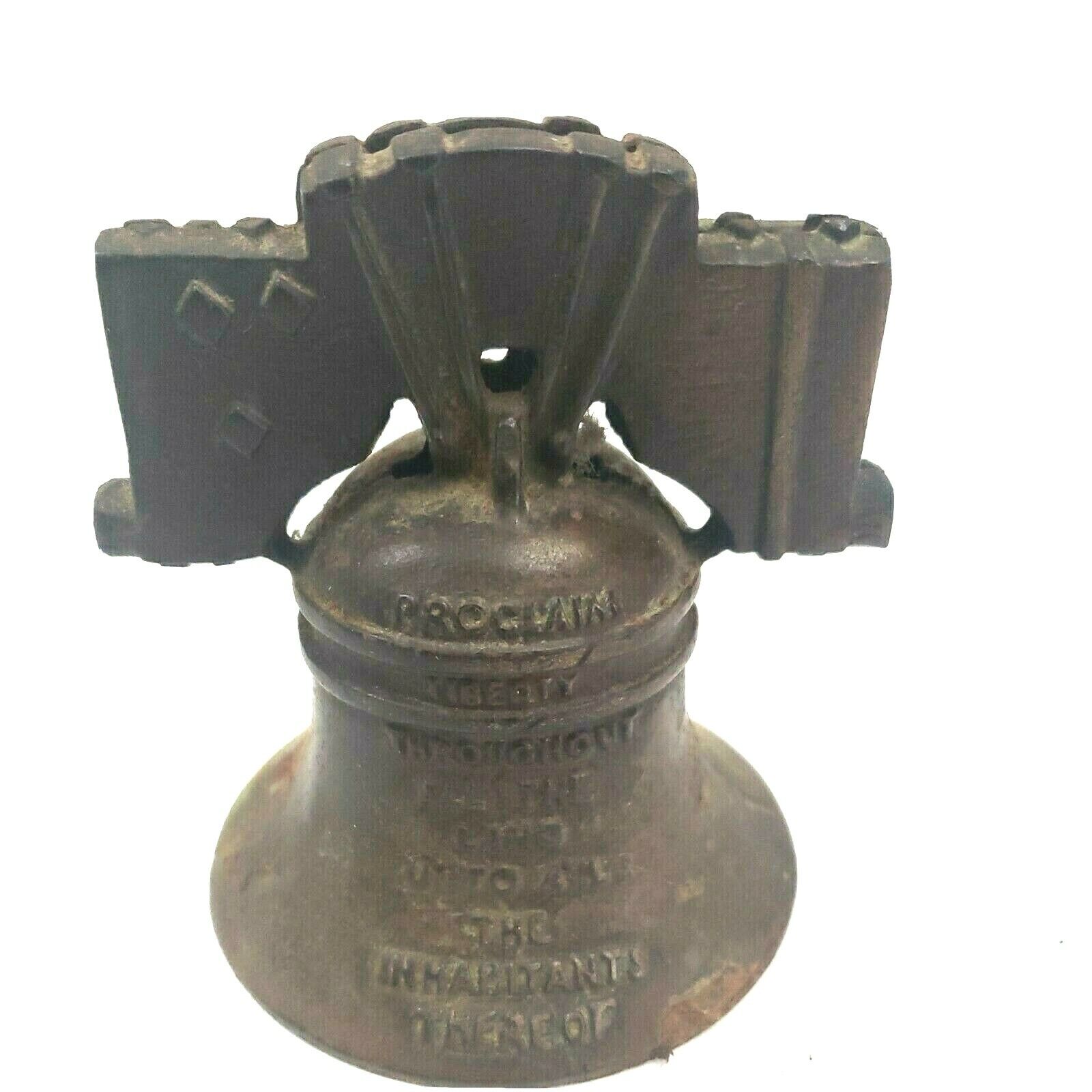 Liberty Bell Bank 1905 J M Harper Cast Iron Still Bank Antique Hard to Find