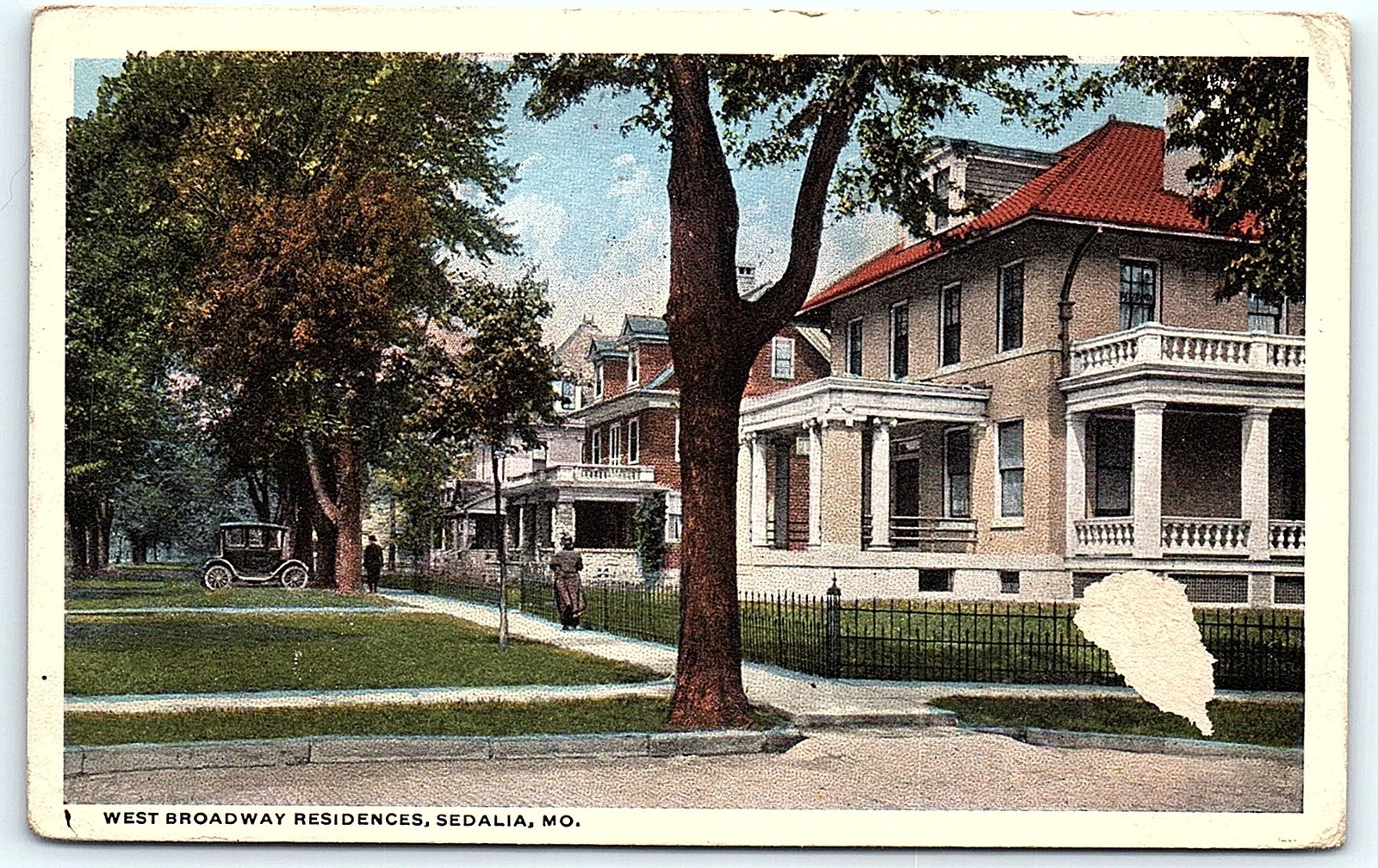 Sedalia, MO: West Broadway Residences postcard, c.1910s