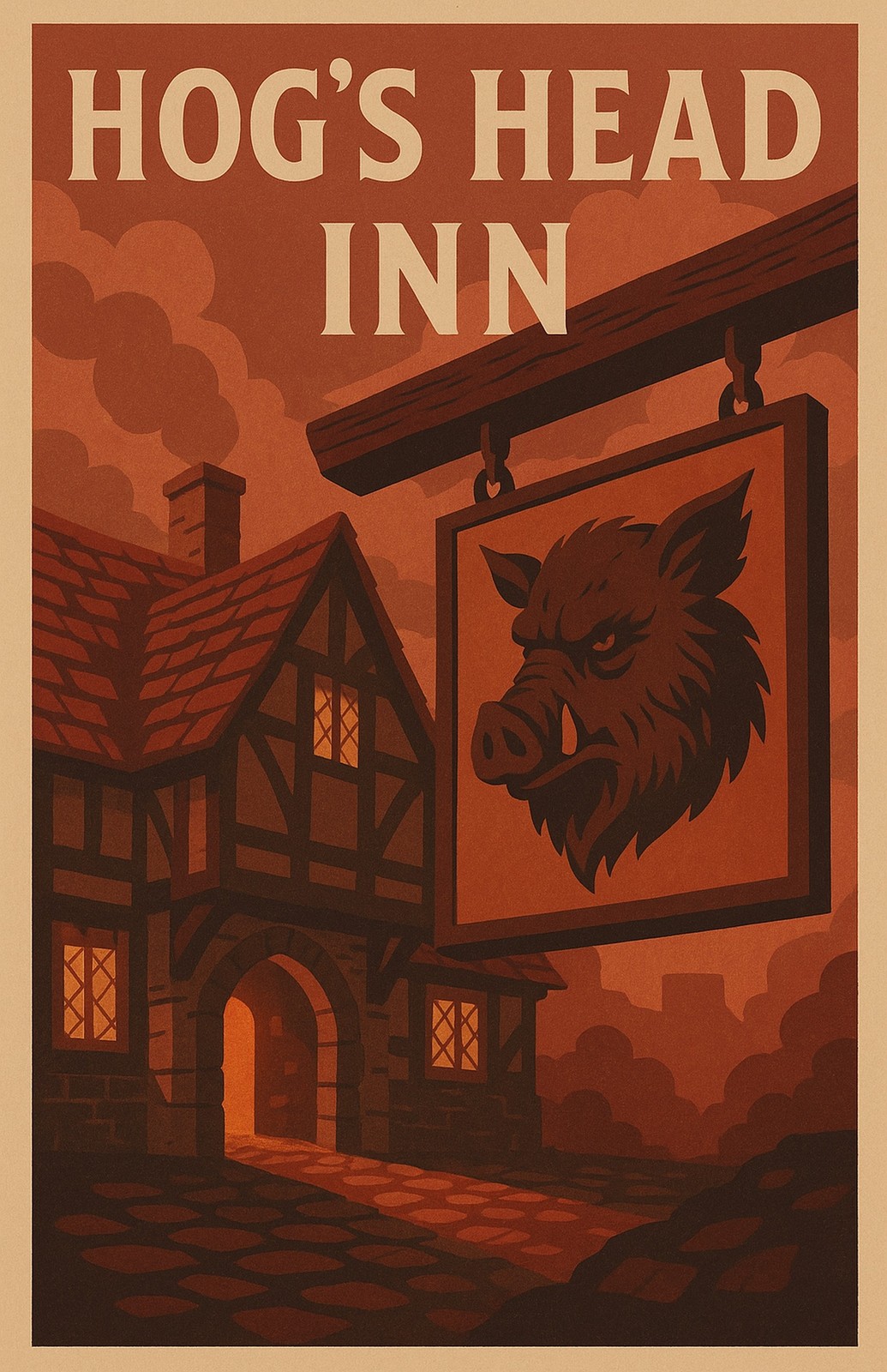 Hogs Head Inn Travel Poster Print Wall Art Home Decor