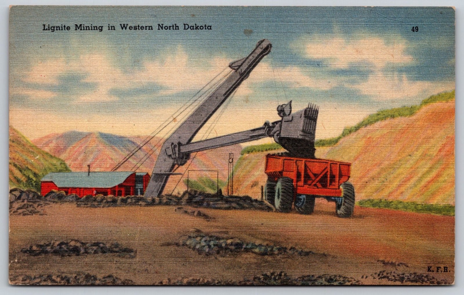 Lignite Mining Western North Dakota Belfield Postcard PC261