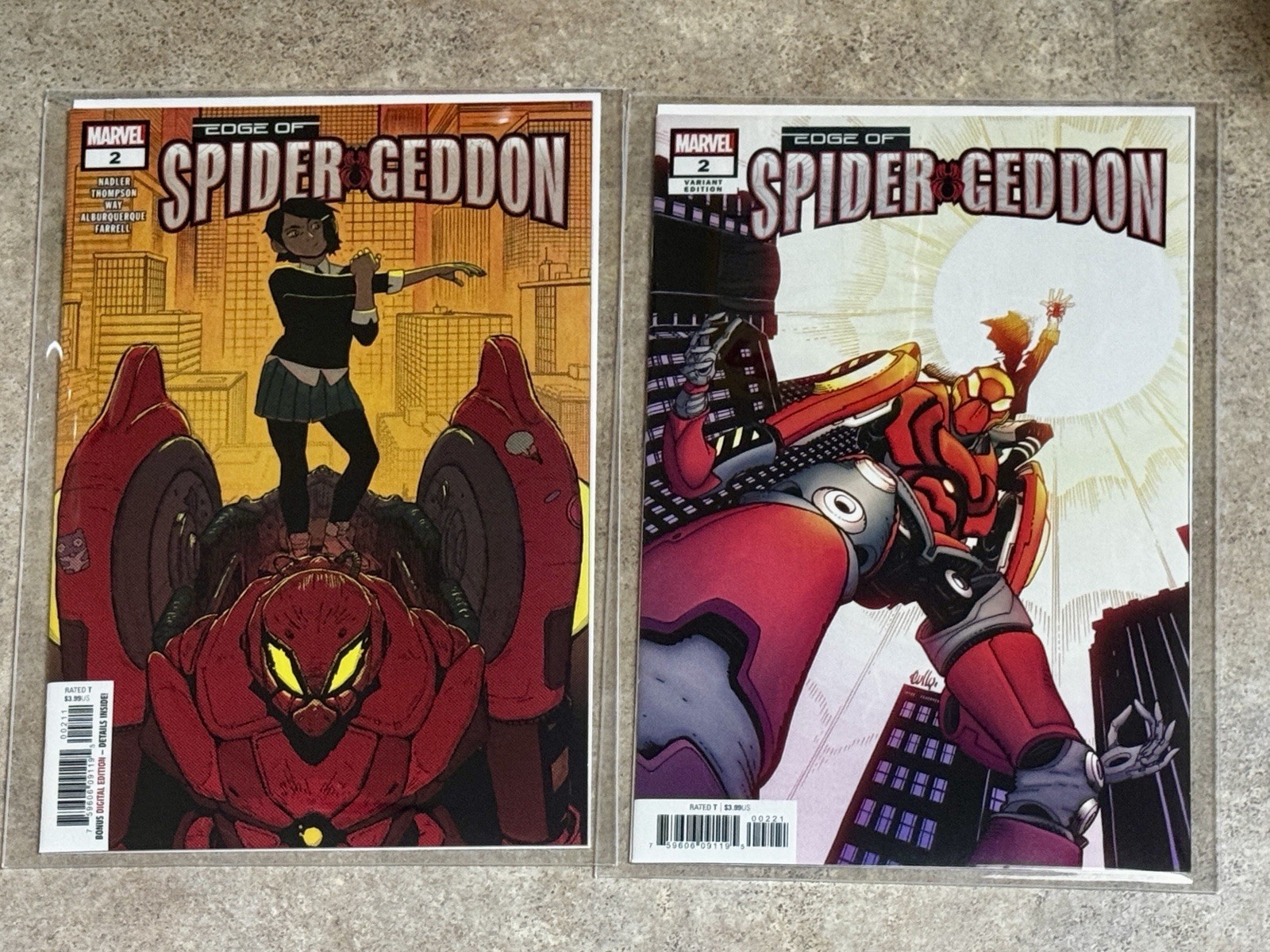 Edge of Spider-Geddon #2 Reg & Variant Cover - 1st App Addy Brock - NM+ Edge of Spider-Geddon #2 Reg & Variant Cover - 1st App Addy Brock - NM+