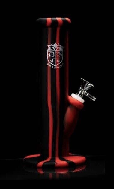 14 INCH Unbreakable Silicone Bong Water Pipe Tobacco | 14mm | Red&Black