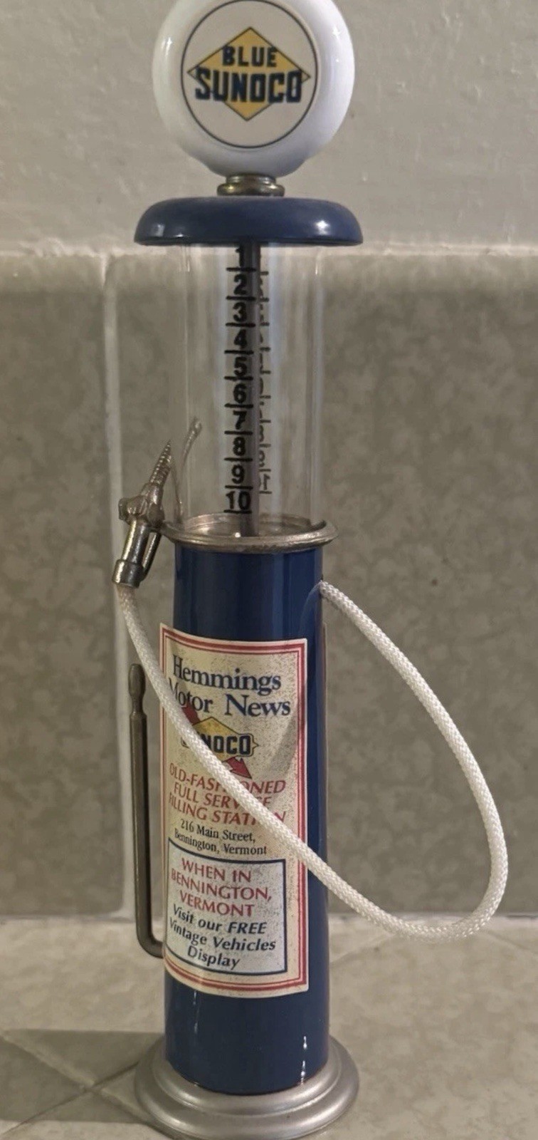 VINTAGE HEMMINGS MOTOR NEWS BLUE SUNOCO GAS PUMP NOVELTY DISPENSER MADE USA