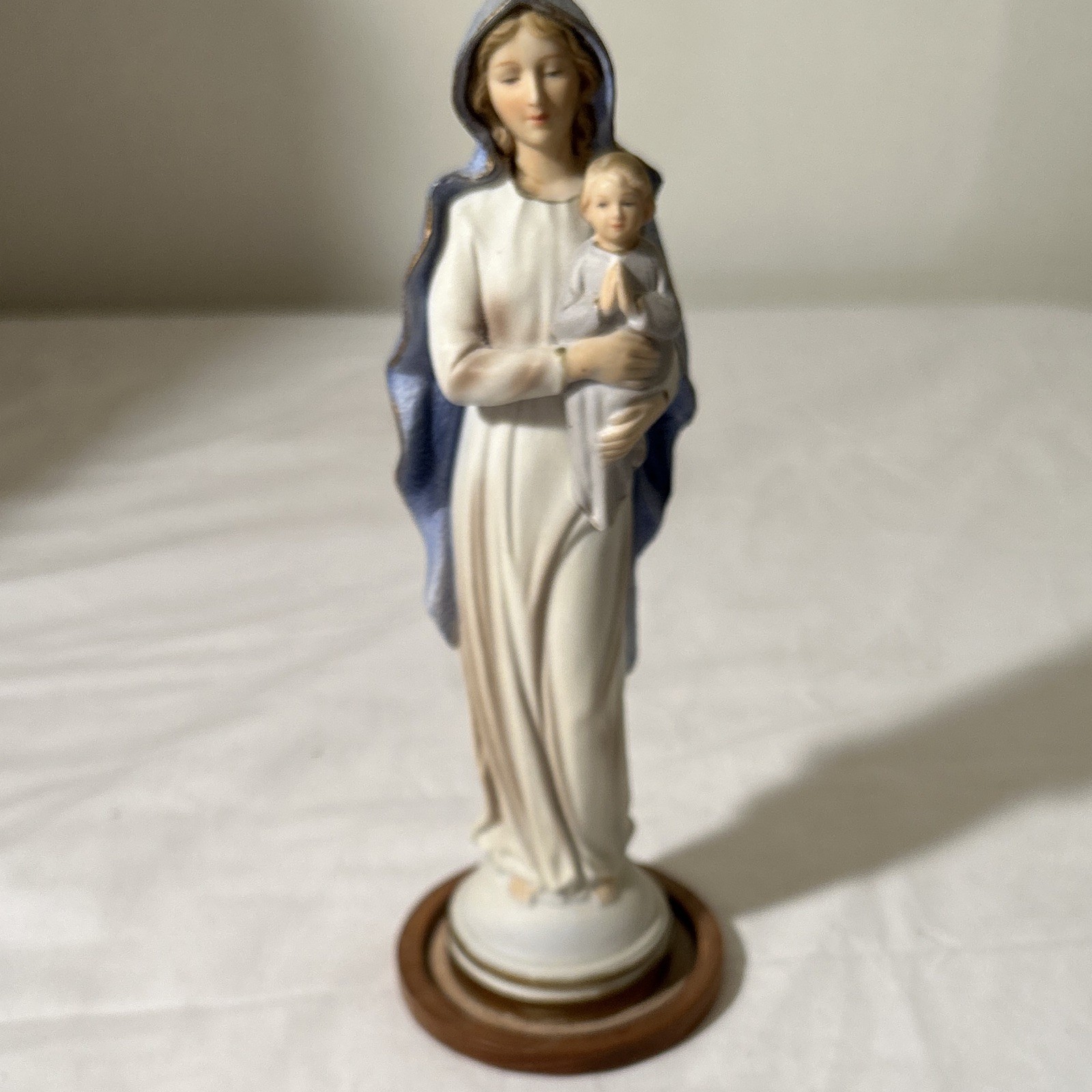 Vintage Hand Painted Madonna and Child Baby Jesus Statue