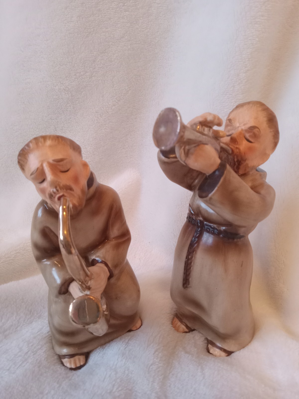 Napco Co. Monk Musician Figurines Playing Saxophone & Trumpet 1956- Lot of 2 Napco Co. Monk Musician Figurines Playing Saxophone & Trumpet 1956- Lot of 2
