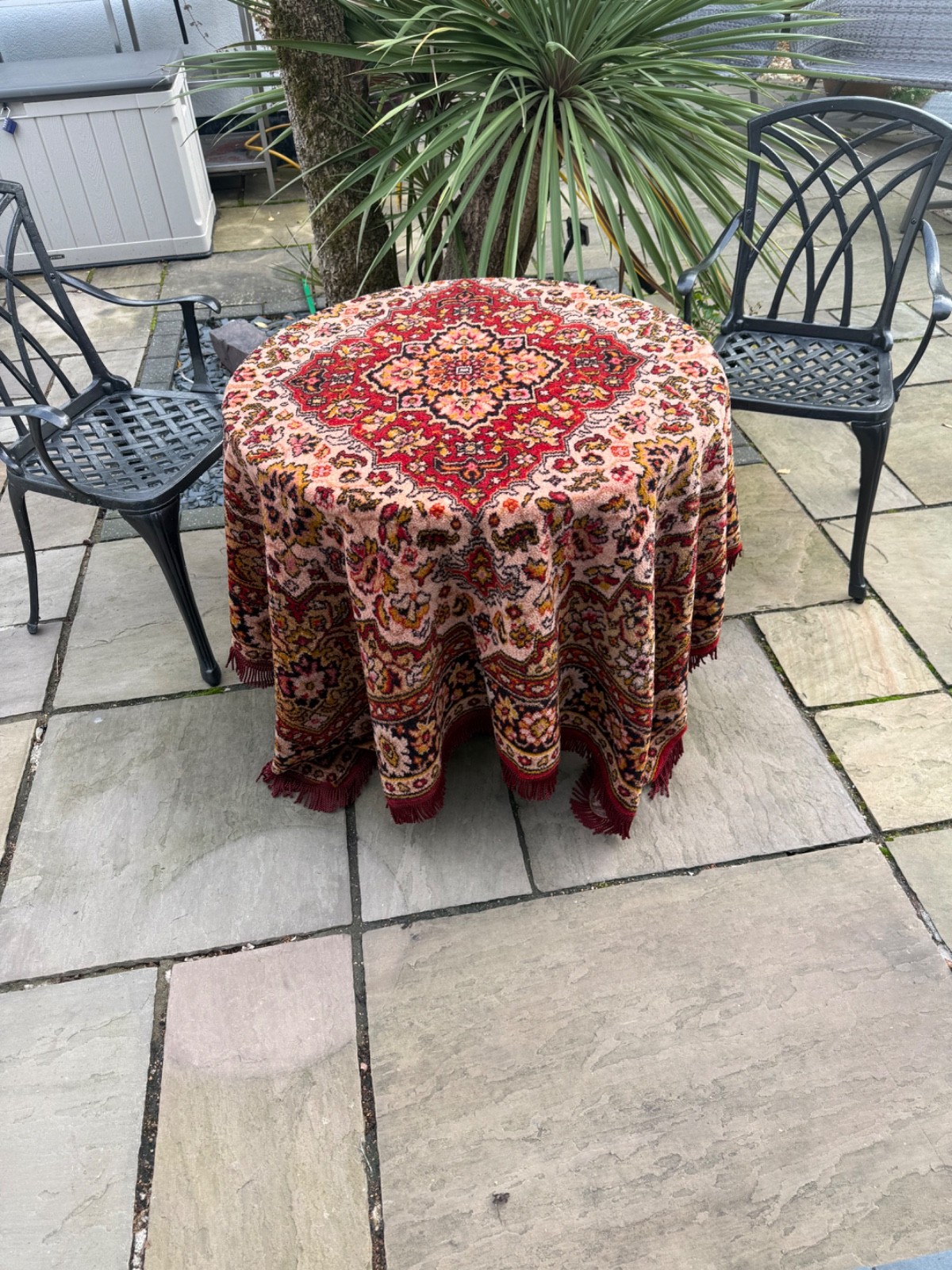 Late Victorian Edwardian Mustard Burgundy Black Chenille Table Cloth Throw Fring Late Victorian Edwardian Mustard Burgundy Black Chenille Table Cloth Throw Fring