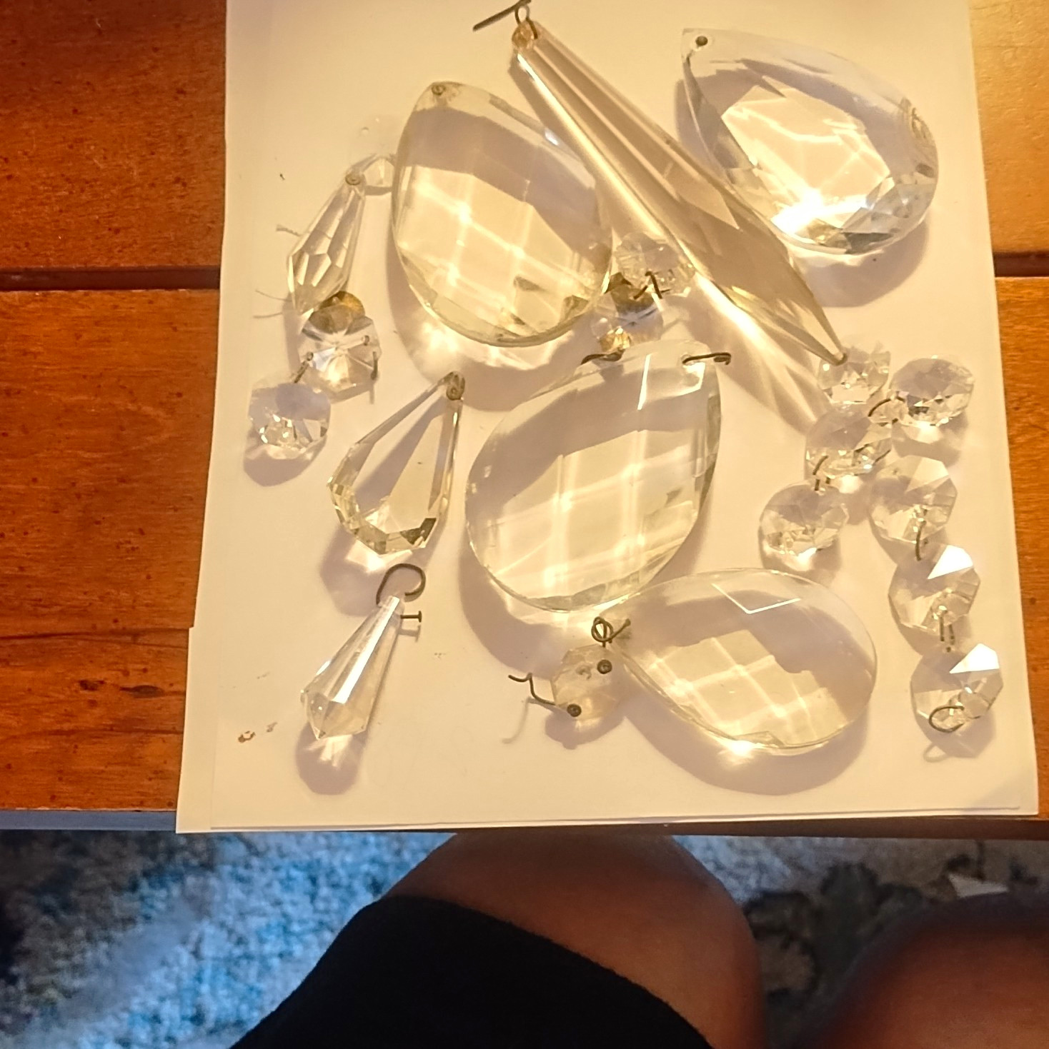 Mixed lot Clear Faceted Chandelier Crystals Prisms & Drops Lot Replacement Parts