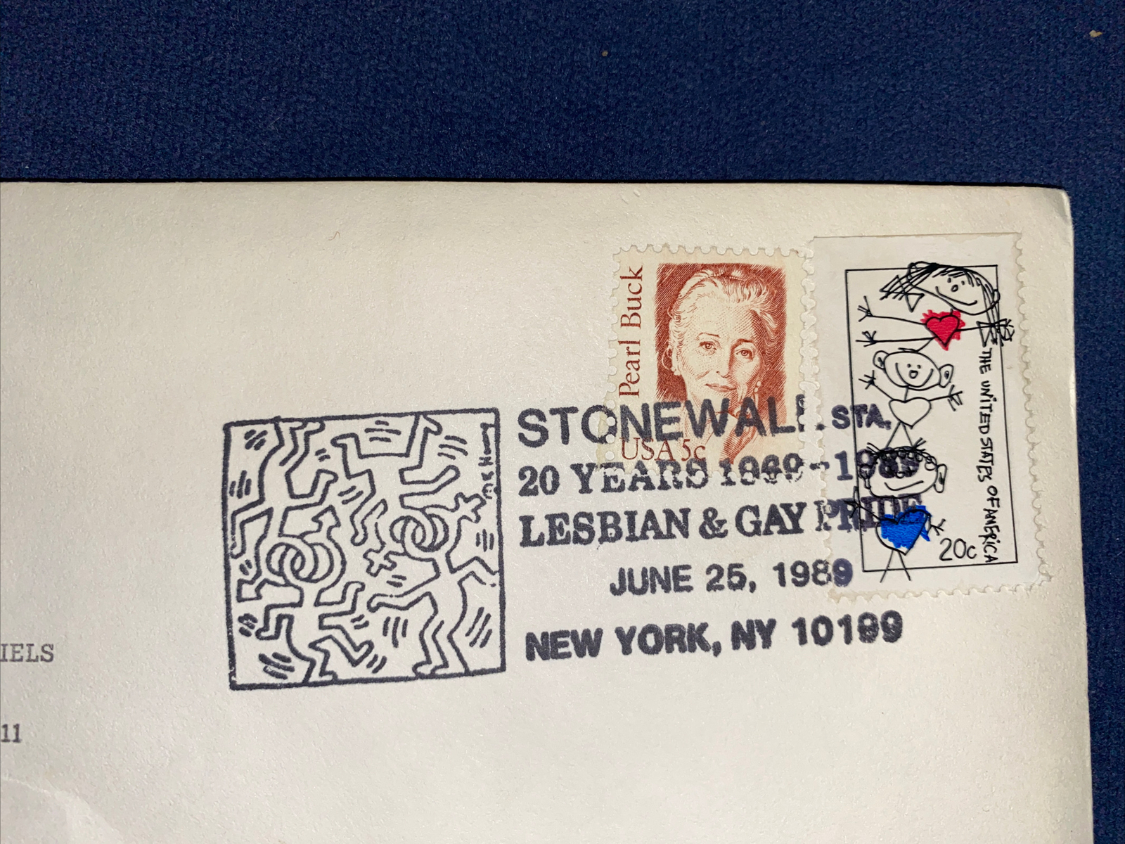 KEITH HARING Stonewall LGBTQ 1989 Unique Art For FIRST DAY COVER Stamp KEITH HARING Stonewall LGBTQ 1989 Unique Art For FIRST DAY COVER Stamp