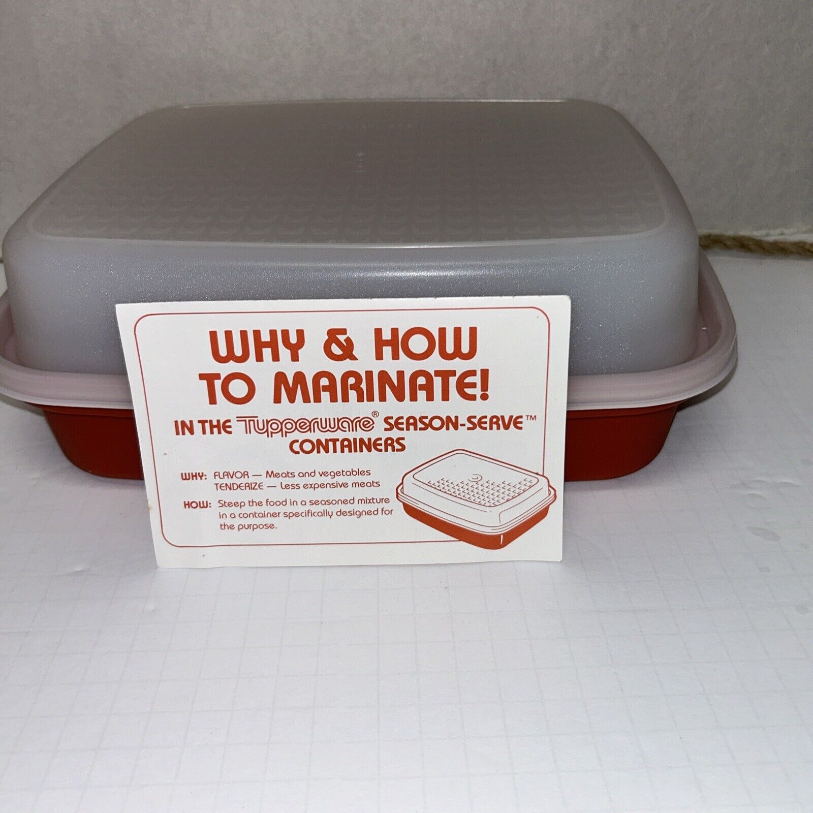 Tupperware Season-Serve Lg Marinade Container-NEW Open Box