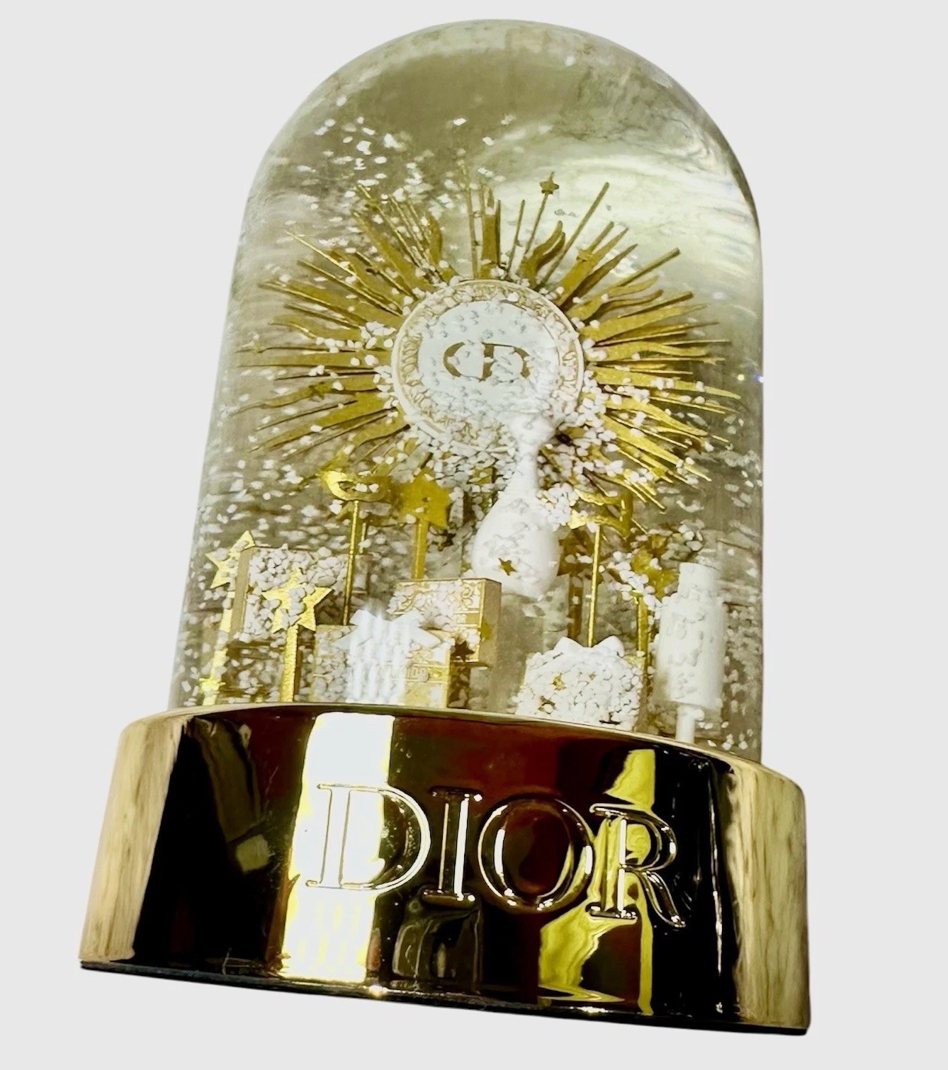 Christian Dior SNOW GLOBE Gold Tone VIP Platinum Gift 2024 Decor Sun