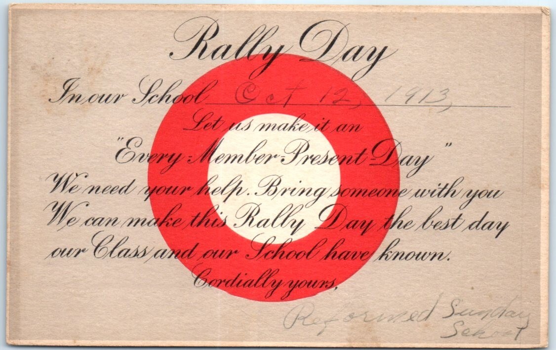 Postcard - Rally Day - Invitation Card