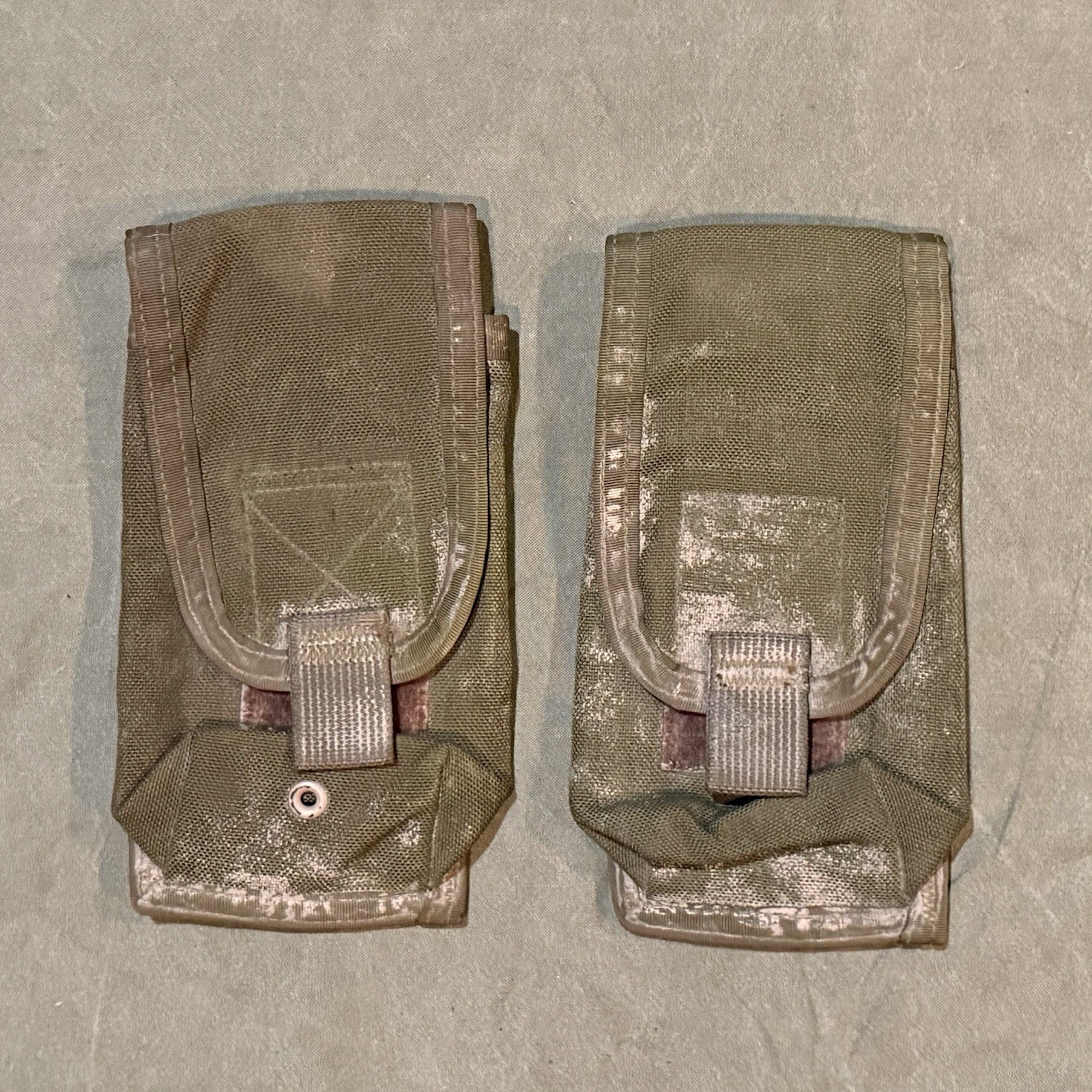 GWOT Camo Painted Spec Ops Brand MOLLE Double 30rd Mag Pouch Set Surplus CAG SOF