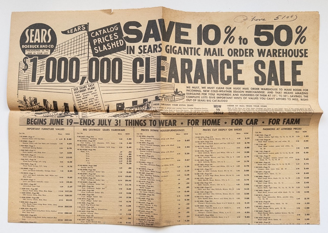 Vintage Sears Roebuck Co Postcard Size Ad Flyer Sleds Toys Worcester MA UX18