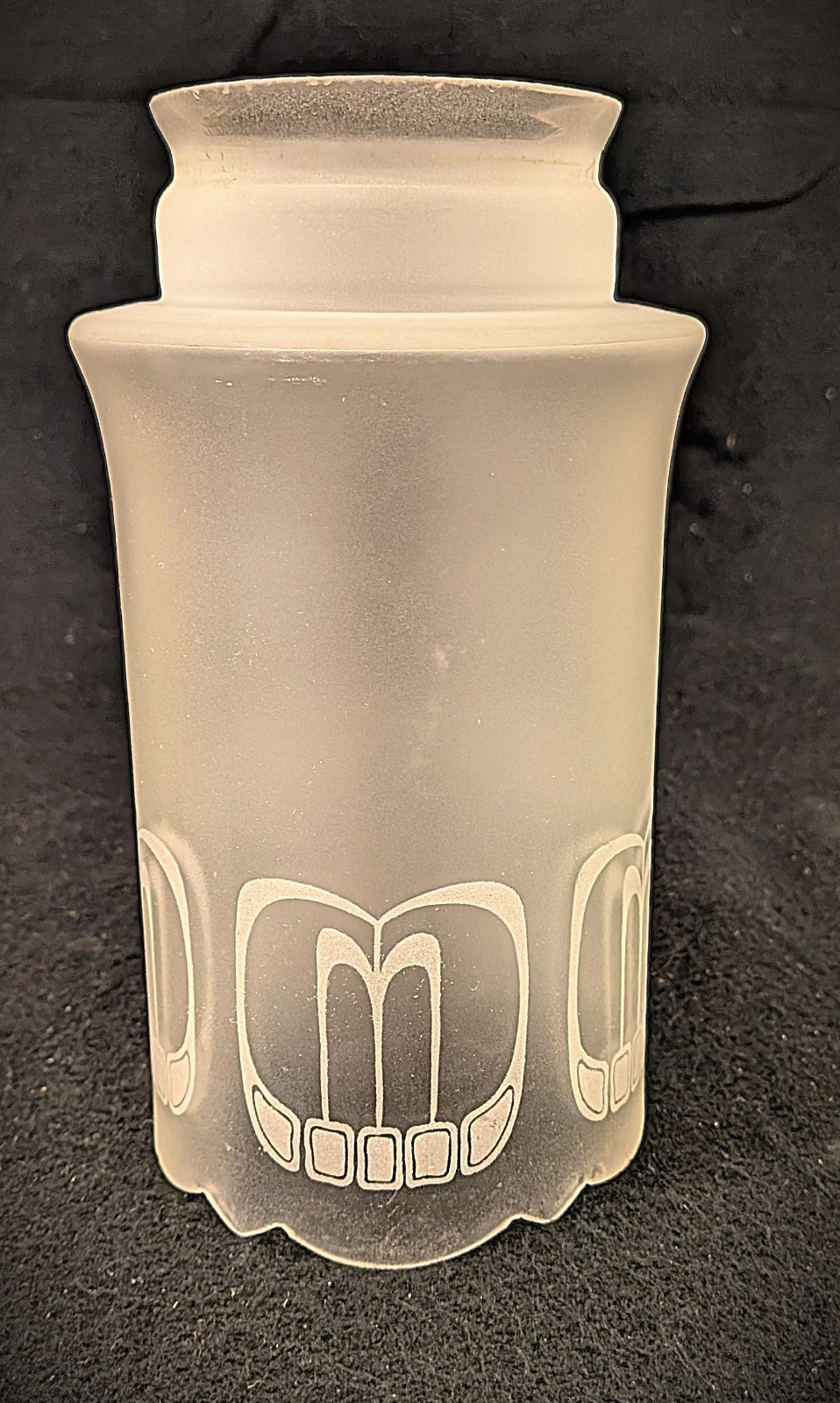 Antique Satin Etched Glass Pendant Lamp Shade 7 .75 in. Tall