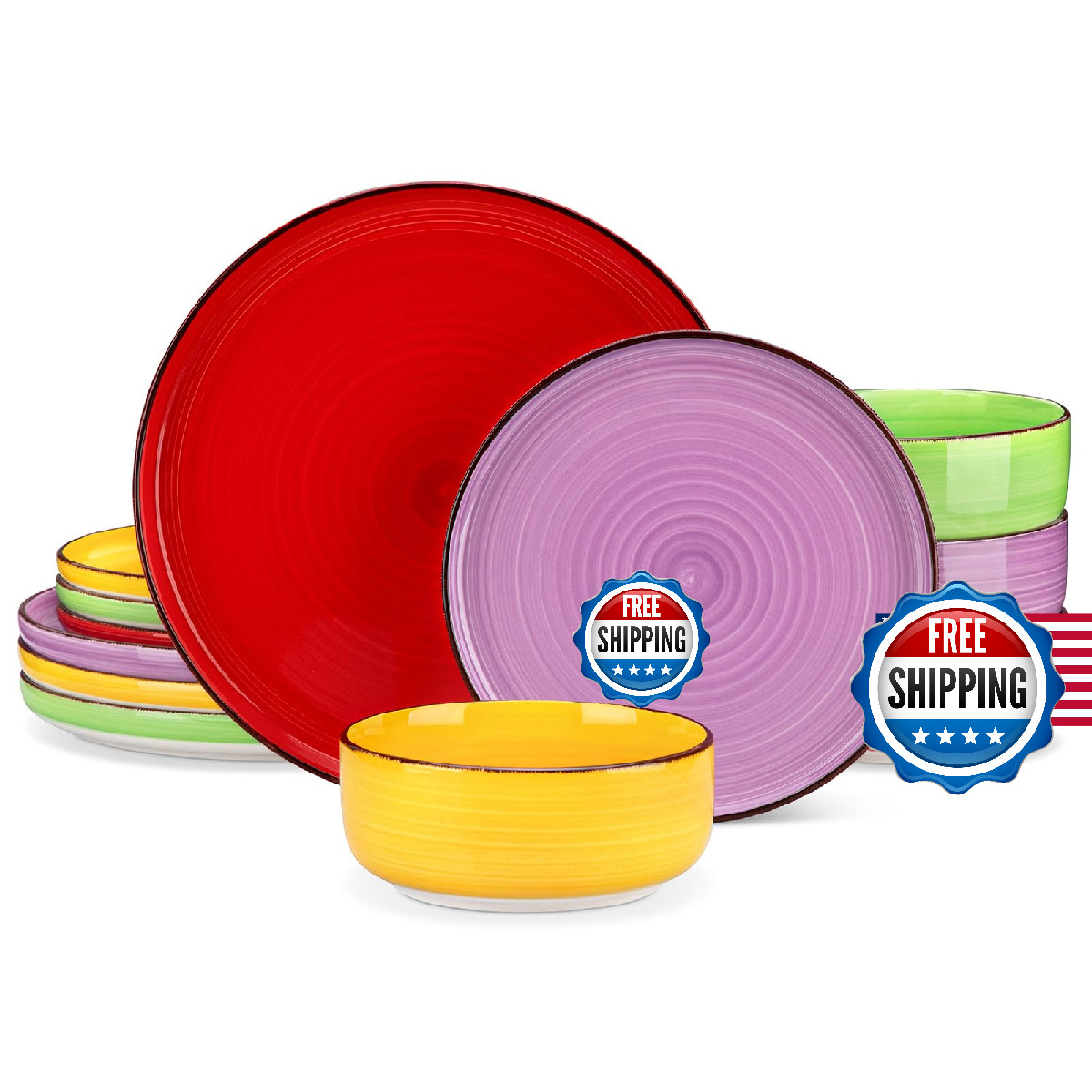 Vancasso Bonita Stoneware Dinnerware Sets 12 Pieces Multicolor Dishwasher Microw Vancasso Bonita Stoneware Dinnerware Sets 12 Pieces Multicolor Dishwasher Microw