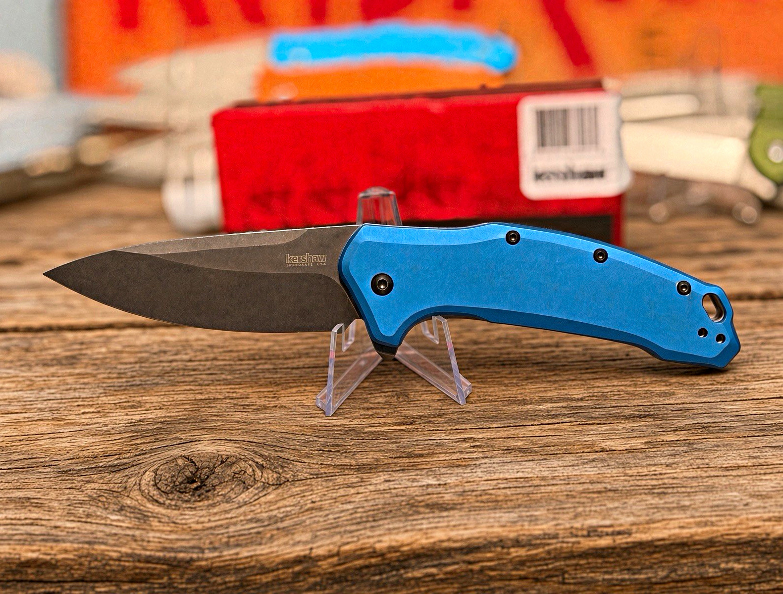 Kershaw Link 1776NBBW Blue/Black Aluminum AUTHENTIC Spring Assisted Open