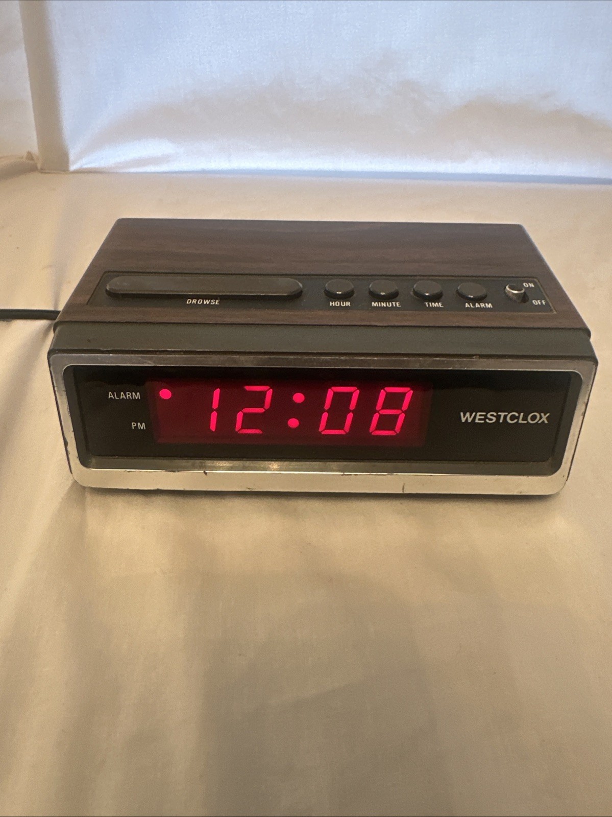 Vintage Westclox Digital Red LED Alarm Clock Tested 1987 22651