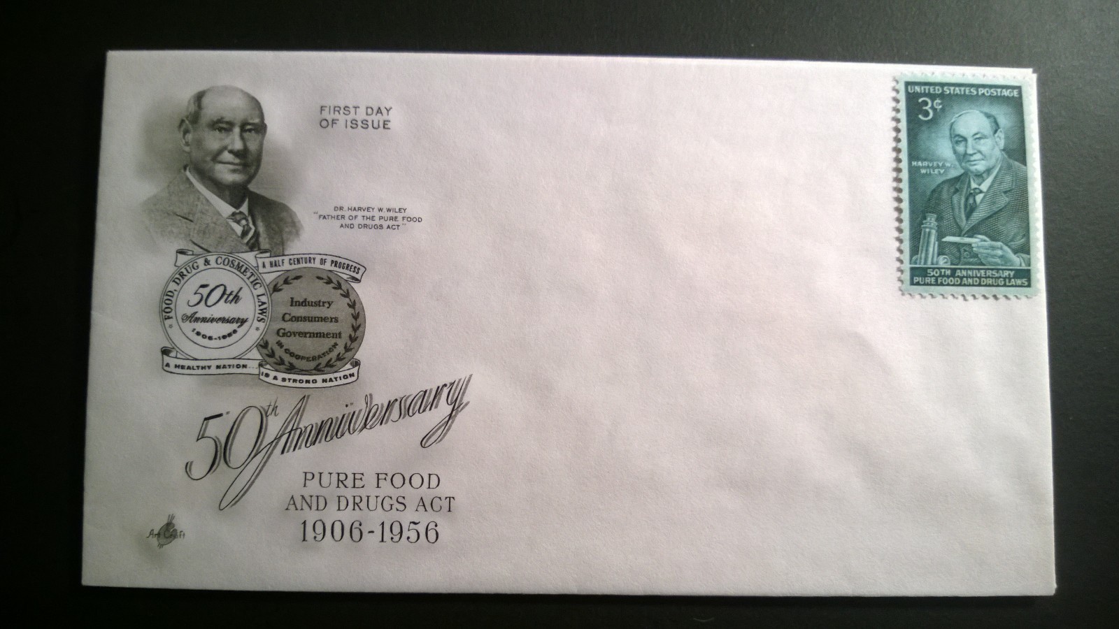 1956 FIRST DAY ISSUE ENVELOPE WITH ORIGINAL 3 CENT STAMP \ 1956 FIRST DAY ISSUE ENVELOPE WITH ORIGINAL 3 CENT STAMP \