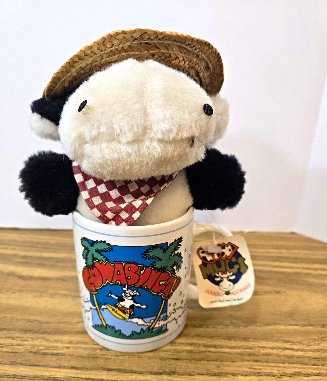 Surfing COW Vintage 1995 Coffee Mug 12 oz & Plush COWABUNGA. Udderly Adorable Surfing COW Vintage 1995 Coffee Mug 12 oz & Plush COWABUNGA. Udderly Adorable