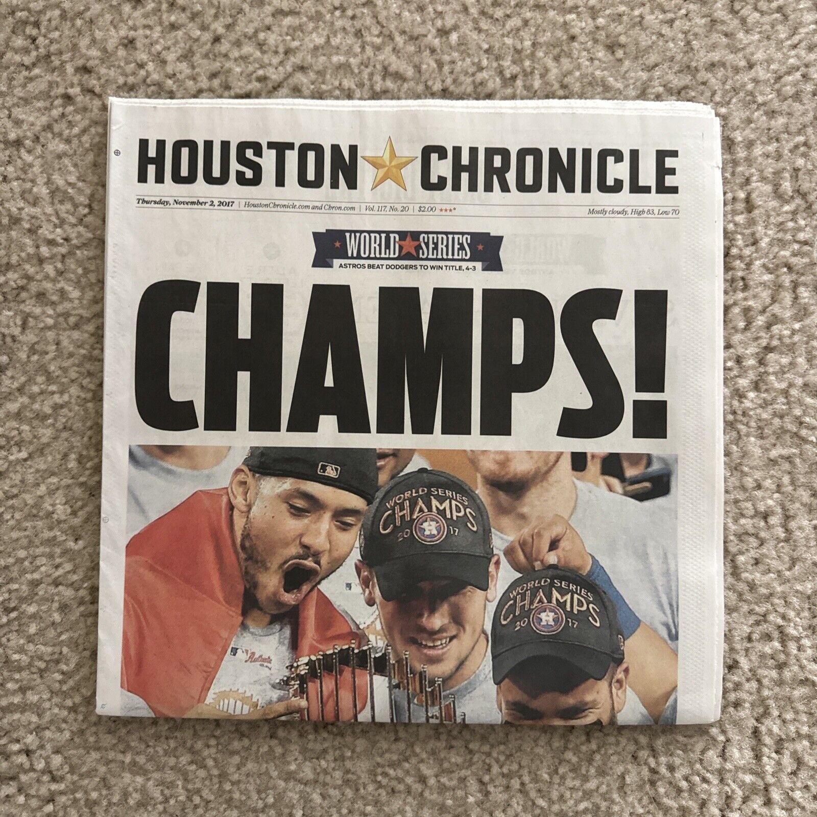 Houston Astros World Series CHAMPS Houston Chronicle 2017