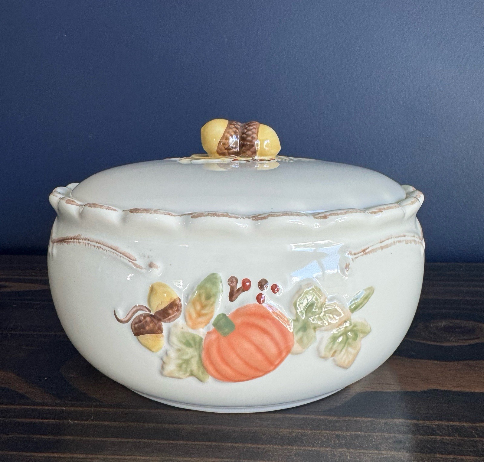 Pfaltzgraff Plymouth Covered Serve Casserole Dish Autumn Thanksgiving Pumpkins