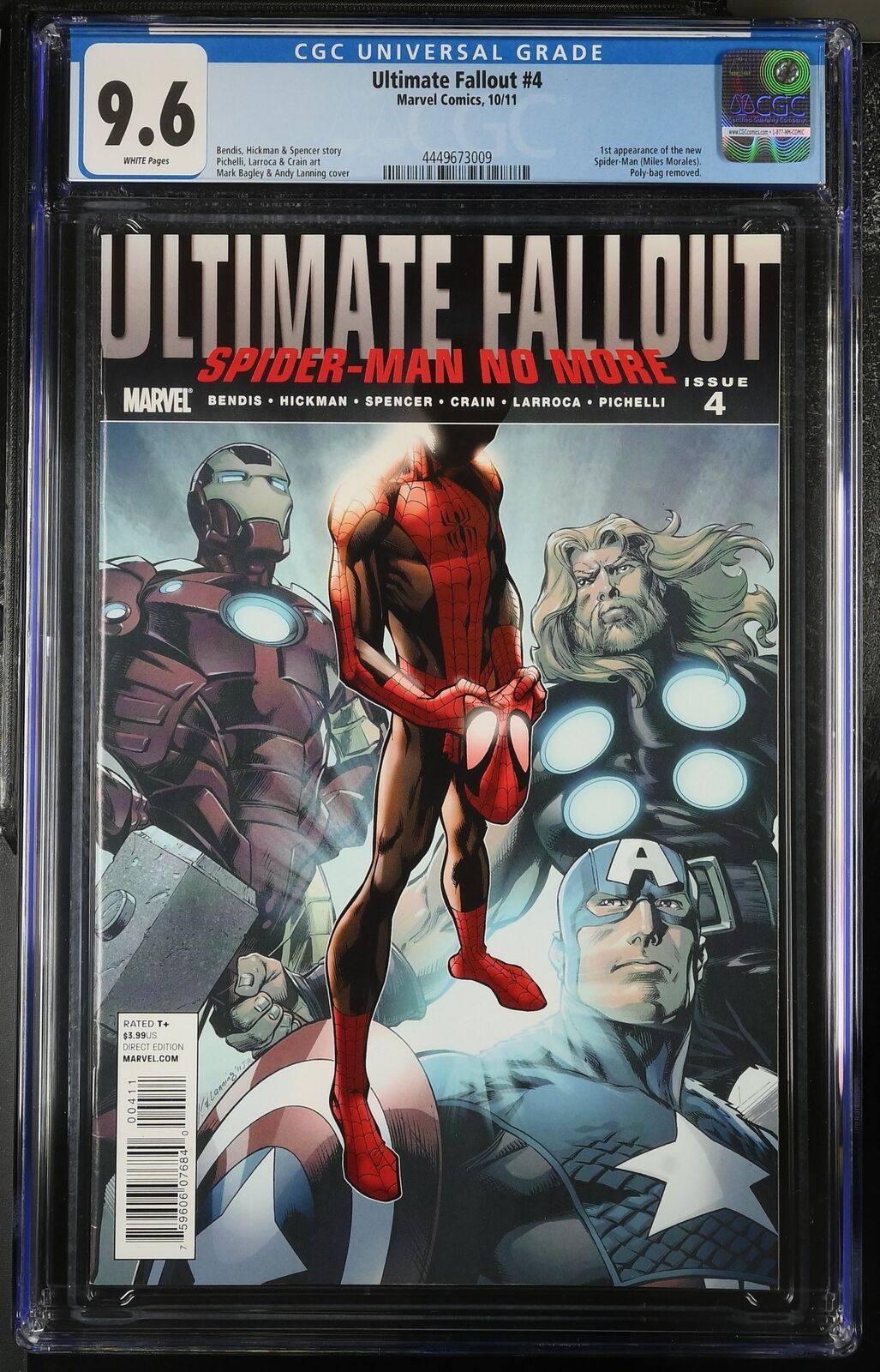 Ultimate Fallout #4 CGC NM+ 9.6 1st Print 1st Appearance Miles Morales