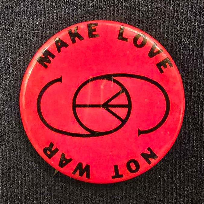 Original 60s Peace Sign Pinback Button \