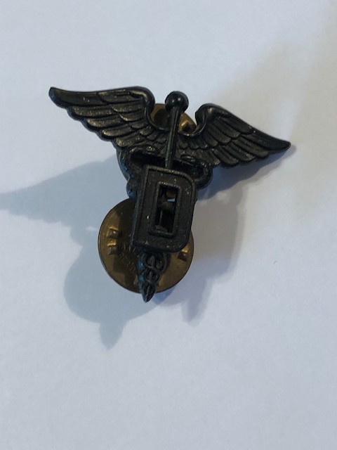 Vintage 1950\'s US Army Dentist Collar Pin H. L. P. on Back