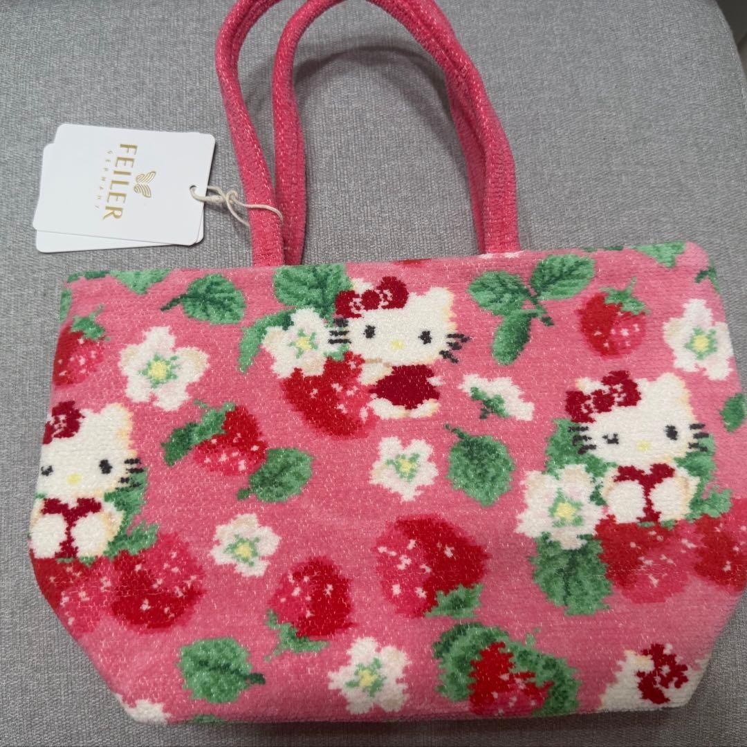 FEILER Hello Kitty Strawberry Chenille Tote Bag China Taiwan Limited With Tag