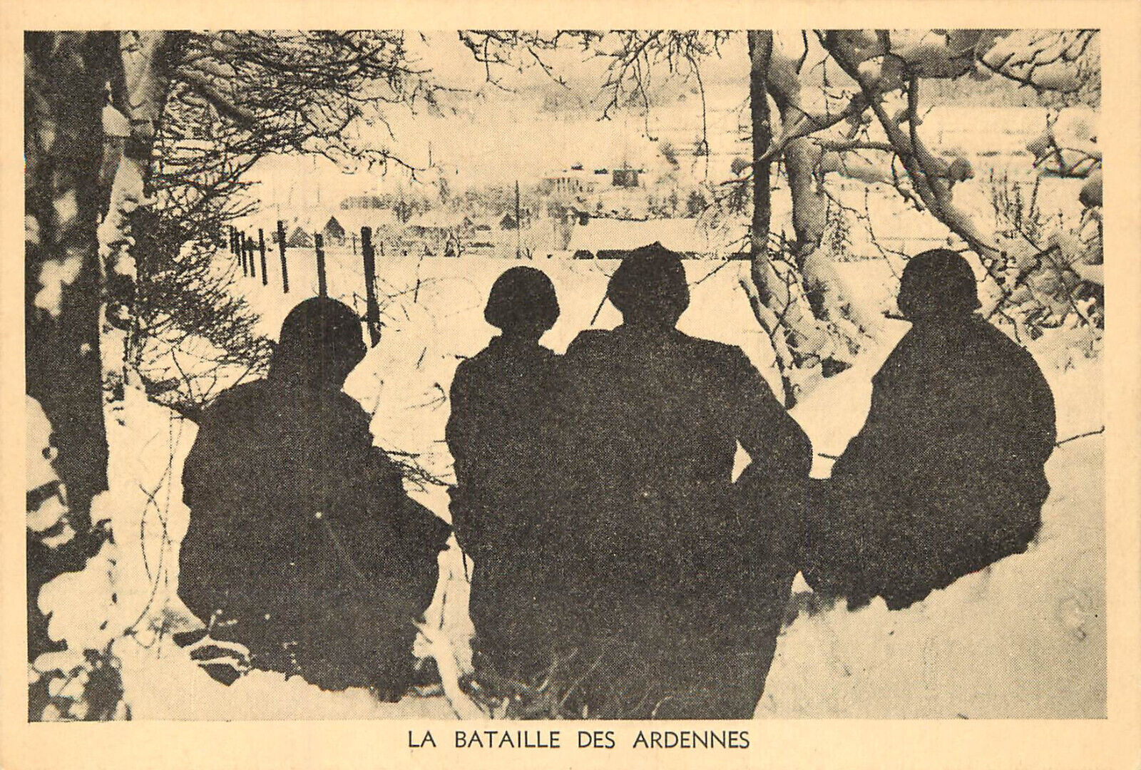 WWII Postcard Battle Of The Bulge Ardennes Forest Journalists Behind The Lines