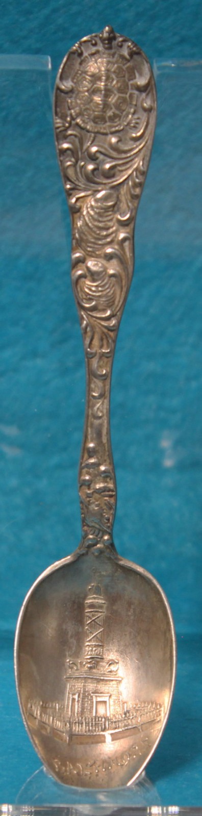 ANTIQUE 1890\'s BALTIMORE STERLING SILVER JAMES R. ARMIGER SPOON SHELLS TURTLE