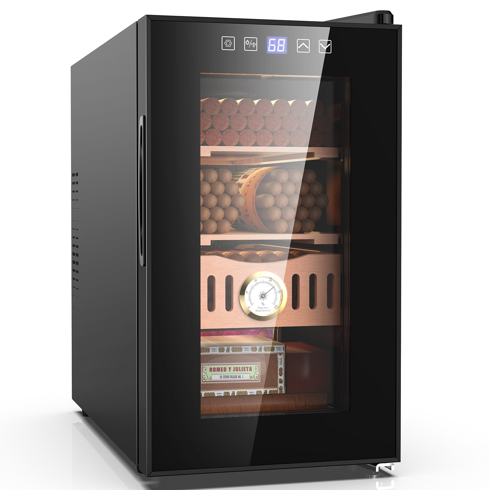 26L Electric Humidor Cigar Cooler 200 Capacity Spanish Cedar Storage Shelf 26L Electric Humidor Cigar Cooler 200 Capacity Spanish Cedar Storage Shelf