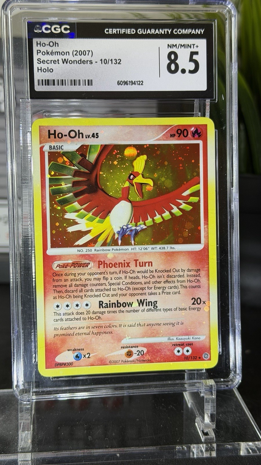 Ho-Oh 10/132 Secret Wonders Holo Bleed CGC 8.5 2007 Rare Swirl