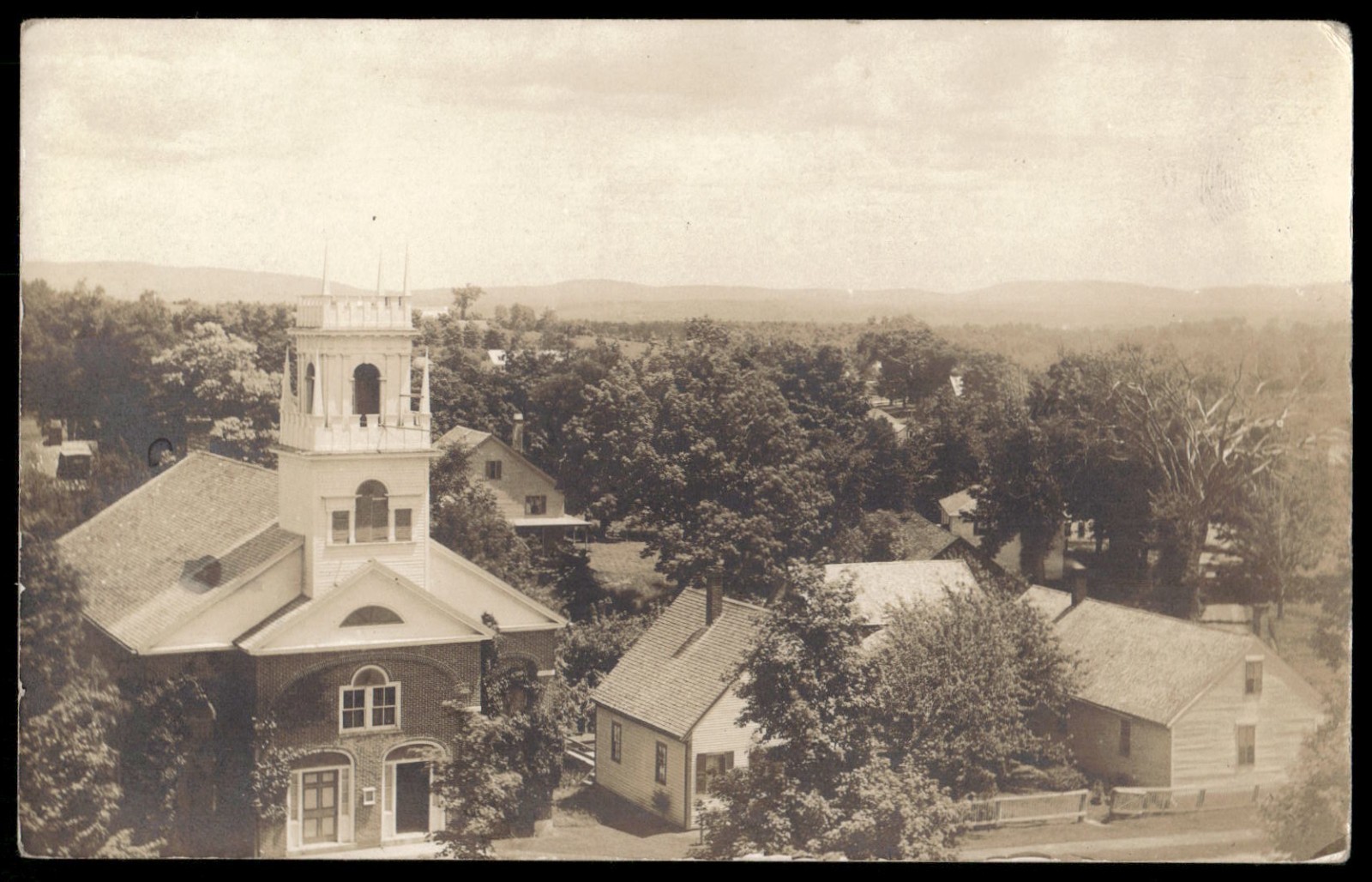 Vintage Real Photo Postcard Aerial View Jaffrey New Hampshire 1913