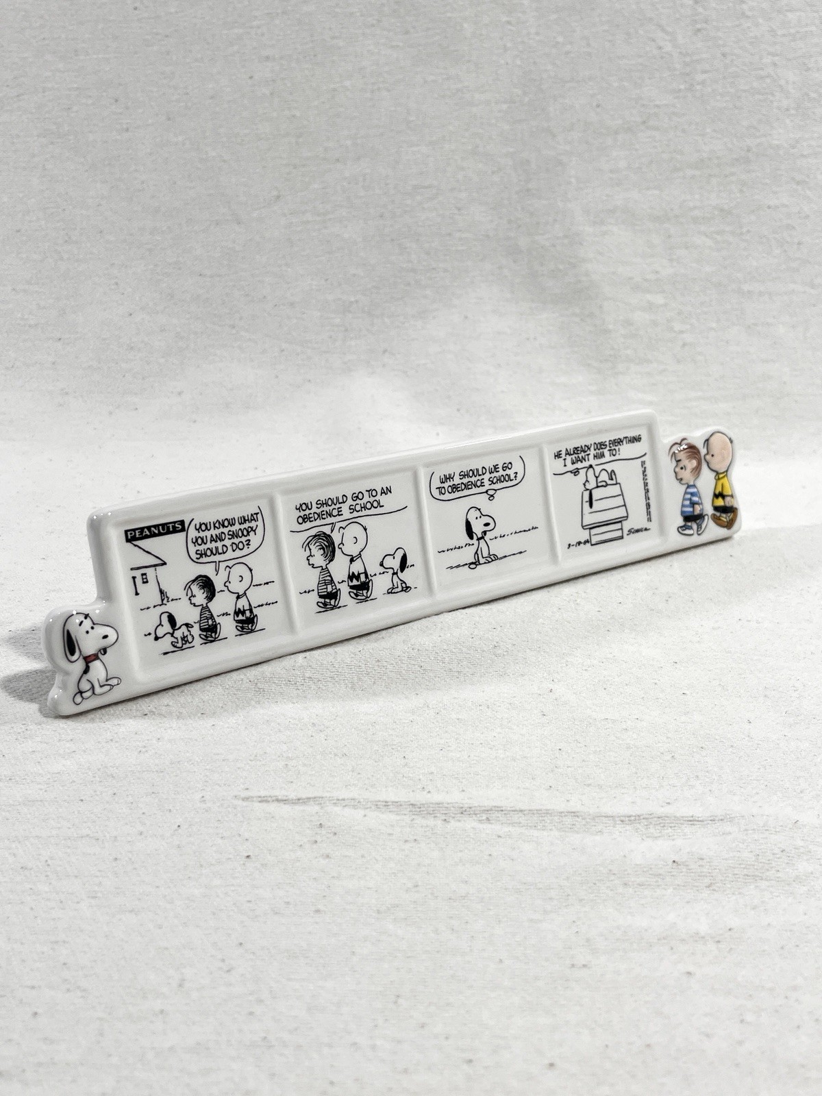 Westland Gifts OBEDIENCE SCHOOL Ceramic Desk Plaque Peanuts Snoopy Charlie Brown