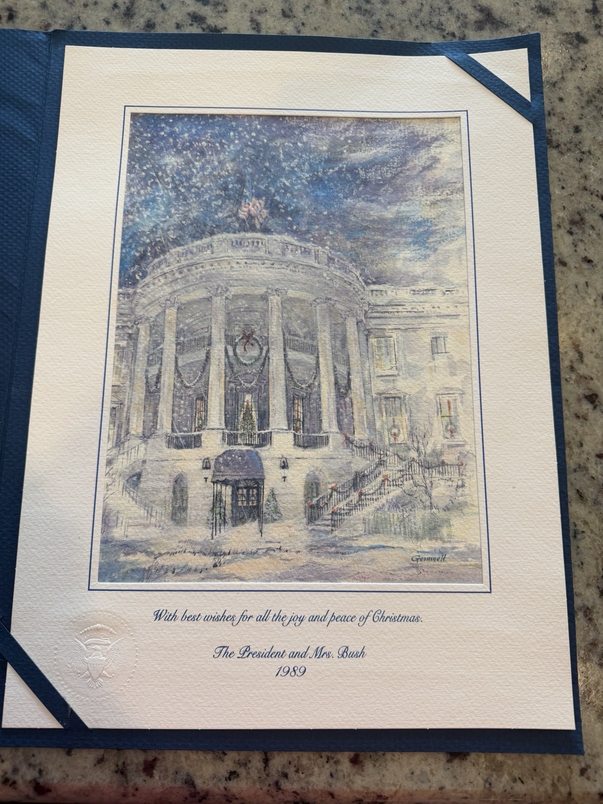 RARE 1989 President George H. W. Bush Large & Small Official Christmas Cards