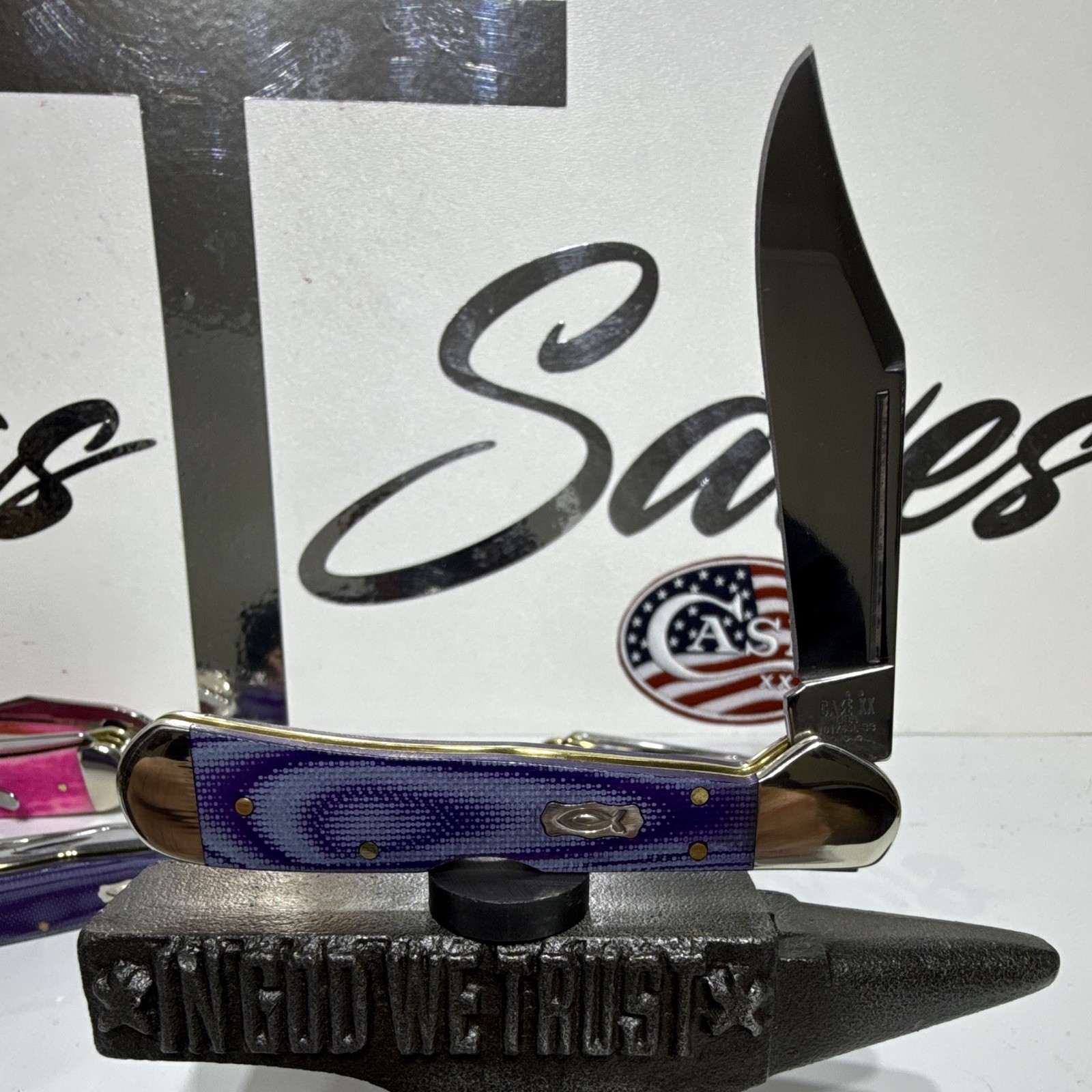 Case XX Woot Custom Purple Swirl Mini Copperlock