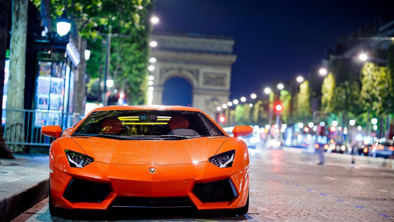 Cars lamborghini aventador night shot supercar car sport Art Print Poster 11x17