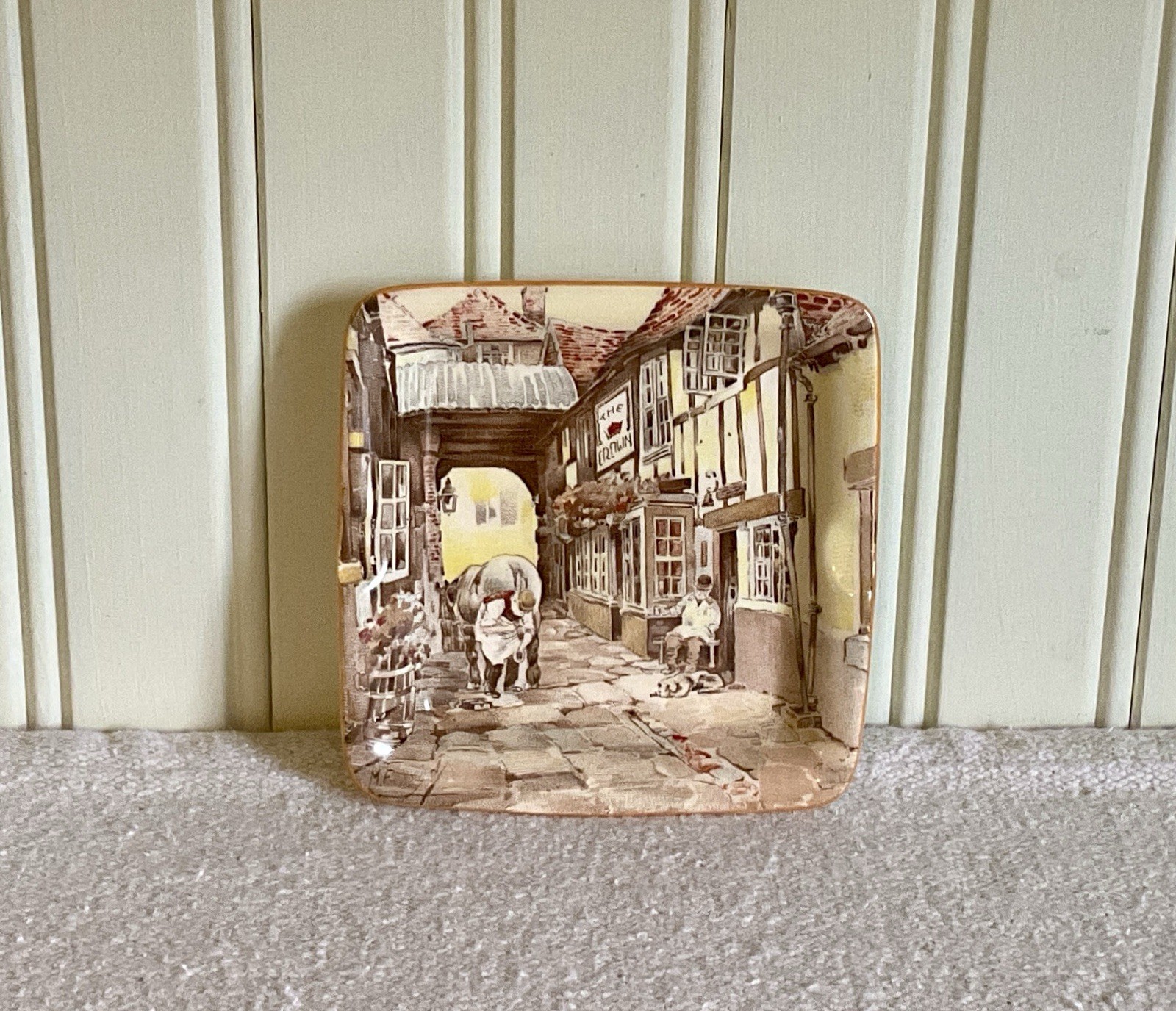 Vintage English Pub Ceramic Trinket Dish, 1950s \
