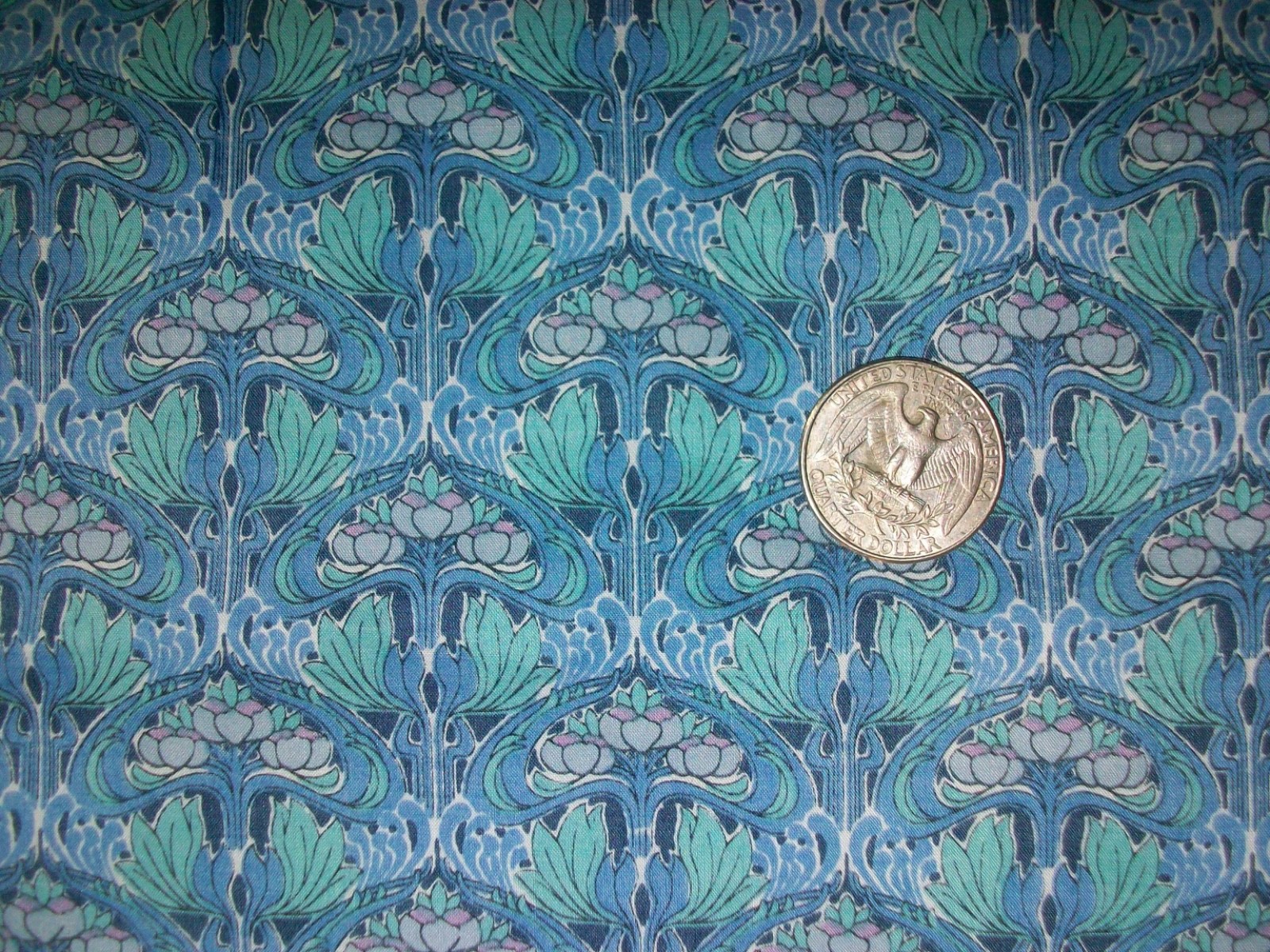 Vintage 1970s Liberty of London Cotton Tana Lawn PHOETUS Art Nouveau Fabric